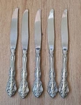 5 Oneida Michelangelo Cube Heirloom Stainless Flatware Dinner Knives. Fixed Price $27.50.