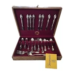 Oneida Community Stainless Flatware Lined Box With Guarantee Not Full Set. Fixed Price $95.00.