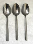 Three 7-5/8" Soup Spoons Hampton Silversmiths Stainless HSV10 Hexagon Handle. Fixed Price $6.00.