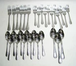 31 Pieces Safdie & Co. Polaris Flatware Hammered Stainless Steel. Fixed Price $39.95.