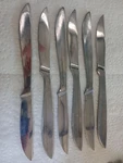 Set Of 6 Nordholm Stainless Sweden Dinner Knives Serrated Edge. Fixed Price $9.95.