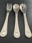 Robert Welch Pendulum Serving Spoon/fork/pierced Solid Set Of 3. Fixed Price $22.99.