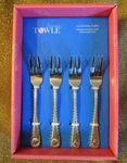 Towle Stainless Steel Seafood (shells & Starfish) Cocktail Forks, 4-PIECE Set. Fixed Price $24.98.