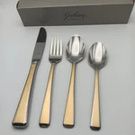 Gorham Tristan Ii Gold Frosted 4 Piece Place Set Stainless 18/8 Flatware Korea. Fixed Price $38.99.