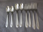 8 Pieces Oneida OHS506 Frosted Stainless Steel Flatware. Fixed Price $17.99.