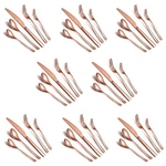 Homquen 40-PIECE Copper Silverware Set, Rose Gold Flatware For 8, Stainle.... Fixed Price $43.55.