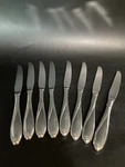 Oneida Satin Camber Stainless Flatware - 9 1/2" Dinner Knives Set Of 8 Usa. Fixed Price $9.99.