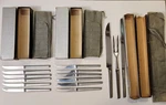 Arthur Salm Austria 12 Pc Steak Knife & 3 Meat Carving Sets - Stainless Steel. Fixed Price $75.00.