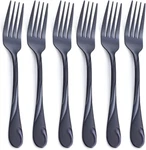 Black Dinner Fork Set, Seeshine 7.8-INCH Stainless Steel Shiny Metal Table. Fixed Price $14.70.
