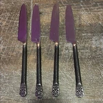 Gourmet Flatware Set Of 4 Gs Avalon Hammered Stainless Knife Knives. Fixed Price $18.00.