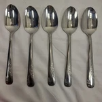 5 Oneida Thor OHS107 Floral Pattern Stainless Steel Soup Spoon 1/4" Usa. Fixed Price $24.99.