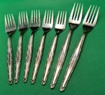 Set Of Interpur INR7 Pattern Stainless Forks Salads + Dinners Korea. Fixed Price $18.00.