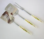 Vtg Strawberry Vine Kitchen Utensils Meat Fork Spatula Set Japan Mcm. Fixed Price $24.99.