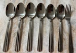 7PC HSV25 Stainless By Hampton Silversmiths Spoons & Fork Ribbed, Vertical Line. Fixed Price $21.99.