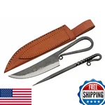 7.75" Hand Forged Medieval Style Feasting Knife With Sheath. Fixed Price $39.93.