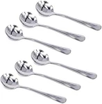 6-PIECE Soup Spoon Set Bouillon Flatware Stainless Steel Mirror Polishing. Fixed Price $16.92.