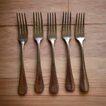 Godinger Salem Hammered Set Of Stainless Flatware Forks Silverware 8.5. Fixed Price $55.00.