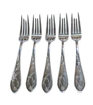X5 Temptations Tara Old World Floral Flatware Dessert Forks Round Tip A+. Fixed Price $41.56.