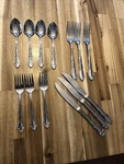 CAY1 (stainless) Carlyle Silver Lot Of 13 Knife Spoon Fork. Fixed Price $20.00.