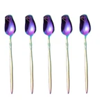 Stainless Steel Set - 5 Pack, Rose Flower & Dessert Spoons, Cute (color.... Fixed Price $15.89.