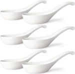 Wareland Asian Soup Spoons Set Of 6, Ceramic Chinese 7 Inch, White. Fixed Price $35.29.
