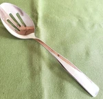 Cooks Stainless Pierced Serving Spoon Capri Pattern 1/8" Plain Glossy. Fixed Price $7.99.