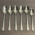 Kingstone Hammered Stainless Steel 5 Soup Spoons & 1 Teaspoon. Fixed Price $22.99.