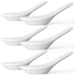 Asian Soup Spoons Set Of 6, Ceramic Chinese Japanese For Ra.... Fixed Price $17.21.