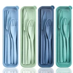 Dissknic Travel Utensils With Case, Reusable Standard, Green, Blue. Fixed Price $14.69.