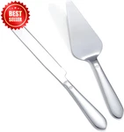 2PC Elegant Silver Cake Knife & Server Set Wedding Birthday Stainless Steel Us. Fixed Price $17.99.