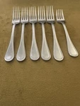 Rsvp Stainless RXV12 Beaded Edge (5) Dinner Forks & (1) Salad 18/10 Glossy. Fixed Price $49.86.
