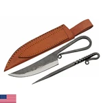 7.75" Hand Forged Medieval Feasting Knife W/ Sheath - Carbon Steel. Fixed Price $49.42.
