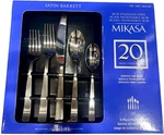 Mikasa, Satin Barret Flatware Service For 4, 20 Piece Set, 18/10 Stainless Steel. Fixed Price $69.99.