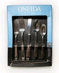 New Oneida "continuum" Gourmet Stainless Flatware Silverware Service For 4 Set. Fixed Price $50.91.
