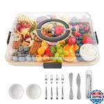 Charcuterie Board With Lid Handle, Portable Travel Design Bamboo Cheese. Fixed Price $72.47.