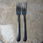 Silco Freedom Dinner Forks Set 2 Silver Stainless Usa A18-8 Ribbed Art Deco. Fixed Price $10.00.
