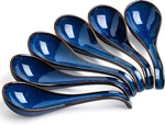 Lyeoboh Soup Spoons Set Of 6, Chinese Deep - 6.5 Inch Vintage Blue. Fixed Price $34.02.