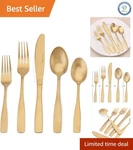 40-PIECE Stainless Steel Silverware Set Service For 8 Luxurious Matte Gold. Fixed Price $89.25.