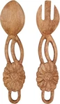 Mud Carved Flower Salad Servers, 2-PIECE. Fixed Price $30.00.