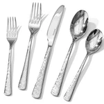 Kingstone Hammered Silverware Set, Flatware 18/10 Stainless Steel Premiu.... Fixed Price $64.61.
