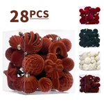 Multi Size Velvet Christmas Tree Balls Ornaments Set Star Scepter Round Xmas. Fixed Price $23.71.