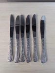 Set Of 6 Cambridge Silver Snowflake Frost Solid Handle Knives. Fixed Price $29.95.
