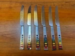 6 Fiesta Celebration Stainless Knives Knife Rainbow Inlay Flatware. Fixed Price $46.99.