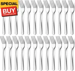24 Pieces Dinner Forks Set, 8.2-INCH Stainless Steel Silverware, Flatware. Fixed Price $23.78.