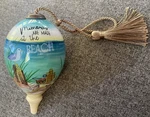 Homeroots Beach Memories Hand Painted Mouth Blown Glass Ornament No Box. Fixed Price $8.00.