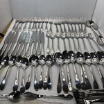 Cambridge Apex 75 Pc Mirror Stainless Flatware Set Service 10 Fork Spoon Knives. Fixed Price $69.00.
