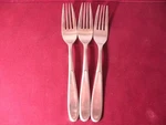 Set Of Dinner Forks Splendide Danica Satin Stainless Steel Flatware 7 3/4". Fixed Price $30.75.