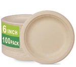 Greenworks 100 Count 6 Small Compostable Dessert Plates, Inch, Unbleached. Fixed Price $19.79.