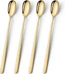 Yfwood 9.1-INCH Long Handle Iced Tea Spoon, Cream Gold-set Of 4, No. Fixed Price $14.76.