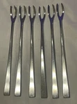 6 Towle Supreme Stainless Steel Sateen Cocktail Pickle Olive Forks. Fixed Price $24.99.